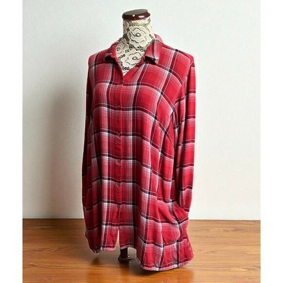 J.Jill long sleeve plaid tunic button up size XL - Picture 1 of 8